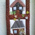 appliqué patchwork,les petites maisons