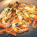 Gambas au beurre d'orange sanguine et citron vert