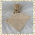 Doudou Ours Assis Beige Mouchoir Ecru Doudou et Compagnie