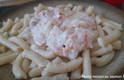 Penne maison au saumon fumé