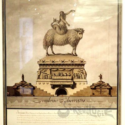 Sirène du tombeau d'Isocrates - gravure de Jean-Jacques Lequeu - 1789