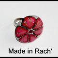 Bague bombée sur fond transparent en fimo