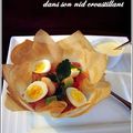 Salade de la mer dans son nid croustillant