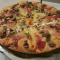 Pizza champignons jambon bayonne mozzarella origan du jardin