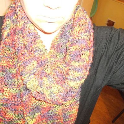 une écharpe en point mousse