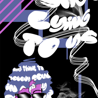 Pink & Blue Girl Smoking 