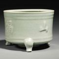 A moulded ‘Longquan’ celadon ‘Longevity’ tripod censer, Southern Song dynasty (1127-1279)