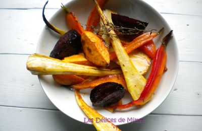 Légumes confits au four au sirop d’érable
