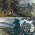 Hans III Jordaens (Anvers, vers 1595-1643) La rencontre sur le chemin & Paysage aux cavaliers et paysans 