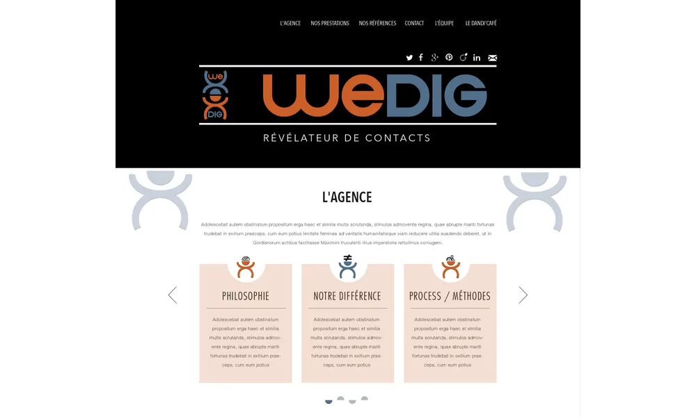 Propositions de logos pour l'agence Wedig