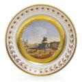 A Russian Porcelain Topographical Plate, Imperial Porcelain Manufactory, St. Petersburg, Period of Alexander I (1801-1825)