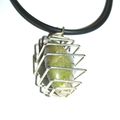 COLLIER PENDENTIF ''CAGE MAXI'' UNAKITE 23* - CAGE ARGENTEE 