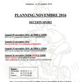 planning sport novembre 2016