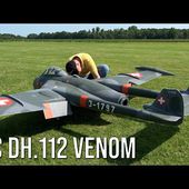 Big RC De Havilland DH.112 Venom - Beautiful Scale Model Flies At Flight Show