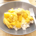 Emincé de dinde au curry et à la mangue