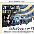 La liste des auteurs invités au 21 Salon des Ecrivains en Provence de Fuveau