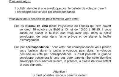 candidats à l'élection des parents délégués (2014/15)