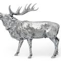 A Large German Silver Model of a Stag, mark of Neresheimer, Hanau, circa 1901   