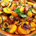 salade d'été pommes de terre, courgettes et speck