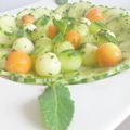  entrée d'été   le Mentalo green du chef custos ( entrée melon concombre)