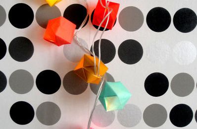 guirlande  lumineuse origami cubes 