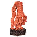 Chinese Coral Figural Group, 19th Century