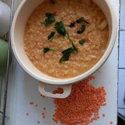 Dahl de lentilles corail.