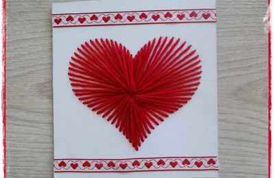 DIY pour la Saint Valentin : une carte coeur avec de la laine