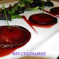 Ravioles de betterave au fromage frais ,vinaigrette framboise basalmique