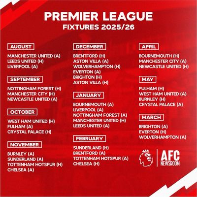 Voici le programme de la Premier League Saison 2025/26