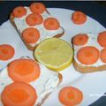 Tartines au fromage blanc et aux carottes