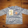 Pull tout doux Babygro bleu grisé 12 mois COM NEUF