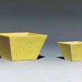 Two yellow-glazed square bowls, Kangxi period (1662-1722)