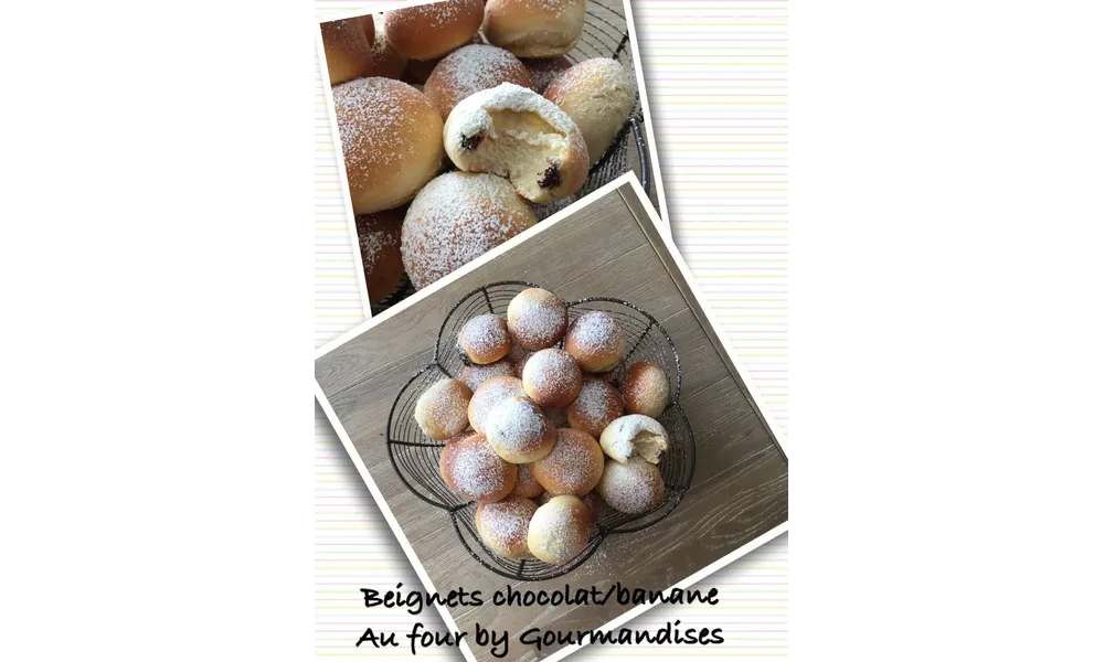 Beignets chocolat/banane au four ( 97 cal/ par beignet)