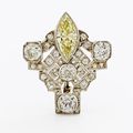 Art Deco. Brooch Set with Natural Fancy Intense Yellow Diamond..Central Europe, circa 1910