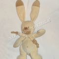 Doudou Peluche Chien Lapin Ecru Et Beige Marron NICOTOY