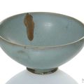 A conical stoneware bowl with thick blue glaze, Junyao ware, China, probably province Henan, Song (960-1279) or early Yuan dynas