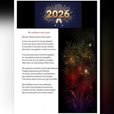 CARTE A POEME JOUR DE L'AN 2026
