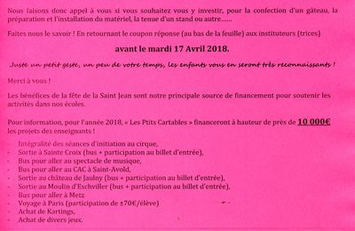 St Jean 2018 : sondage