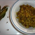 Dhal aux pois cassés, lentilles corail, épices (végétarien)