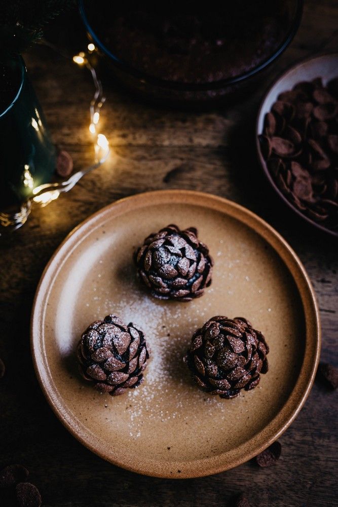 pommes de pin au chocolat, brownies, céréales au chocolat, cadeau gourmand à offrir pour noel, gouter maison