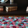 Nouveau Tapis fleuri en crochet 