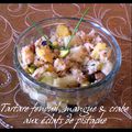 Tartare fenouil, mangue & crabe aux éclats de pistache