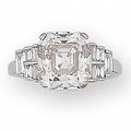 A  4.31 carats square step-cut diamond single-stone ring