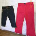 Pantacourt rouge, noir, blanc Jean 8 € (Zara, bershka, C&A) taille 34 ou 38