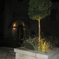 L'entrée de L'église de nuit