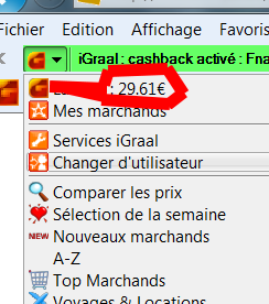 J'ai gagné 30 euros