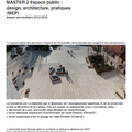 MASTER ESPACE PUBLIC : ARCHITECTURE, DESIGN, PRATIQUES