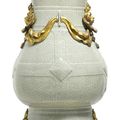 A massive ormolu-mounted 'ge'-type vase, hu, Seal mark and period of Yongzheng