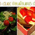 Participation au concours "Cuisinons aux couleurs de l'Italie": Salade de roquette et de poires, mousse au gorgonzola